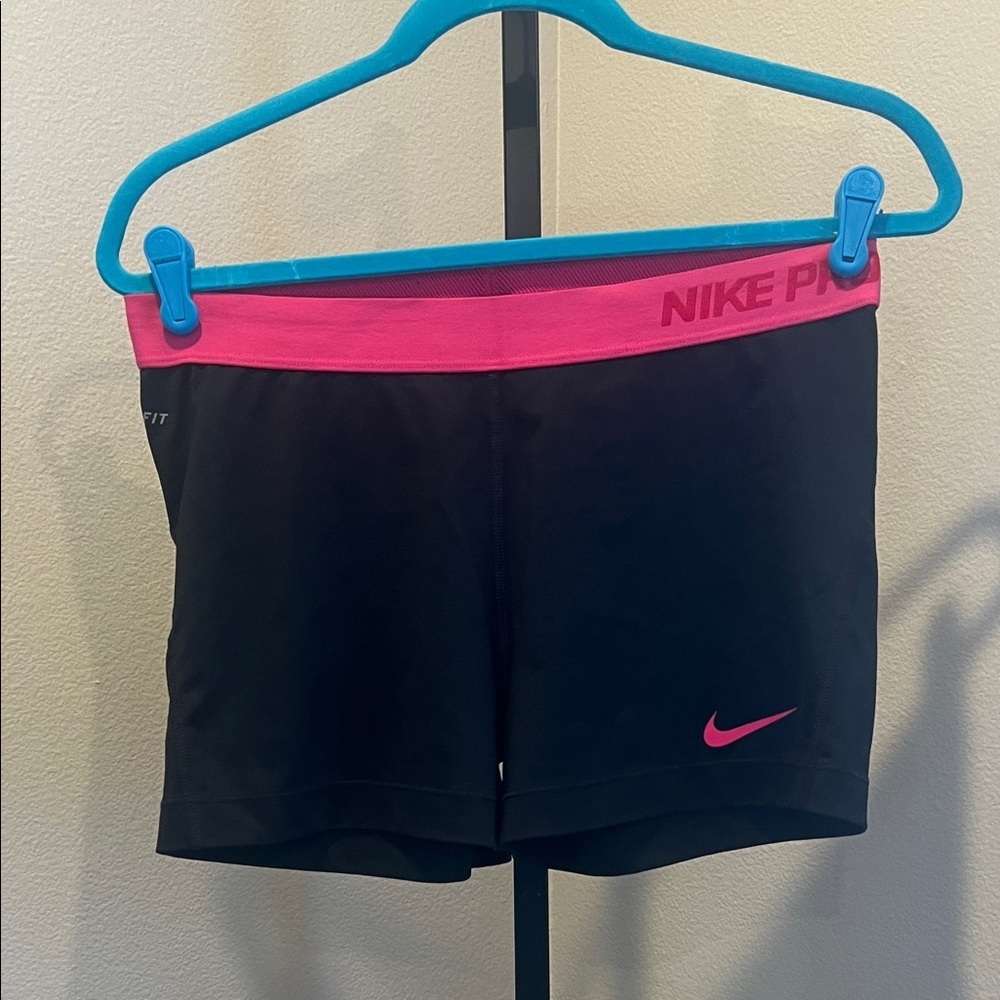 Nike Black Shorts with Pink Waistband